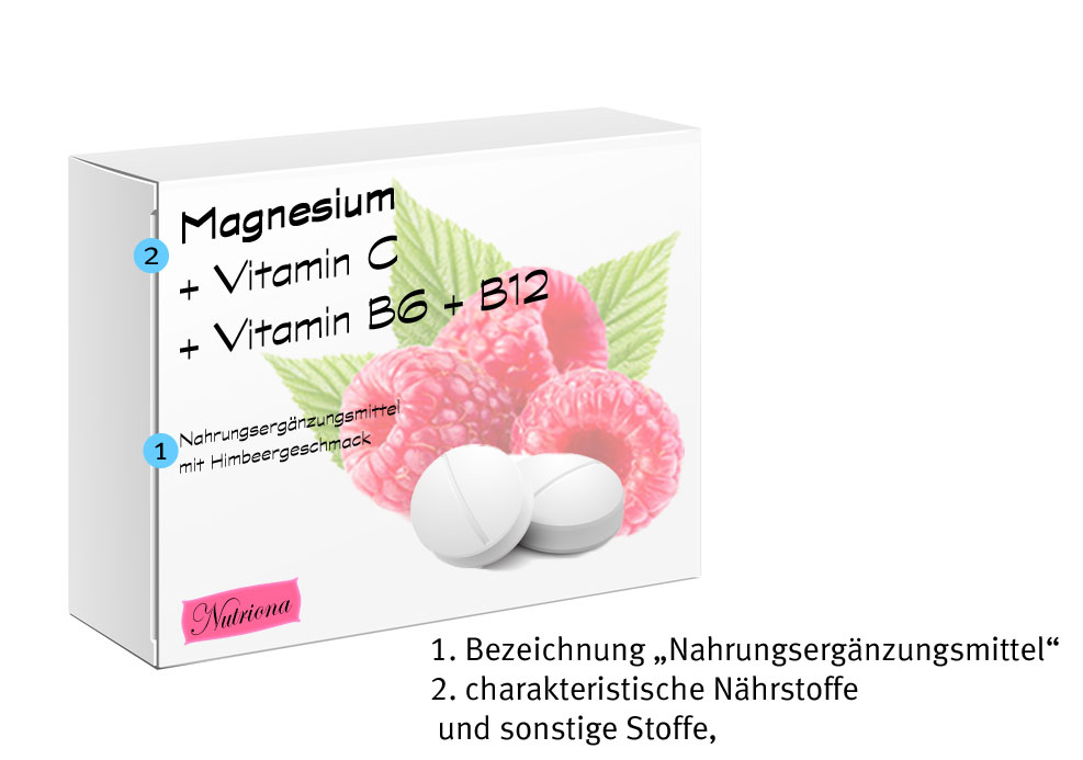 kennzeichnung nahrungsergänzungsmittel