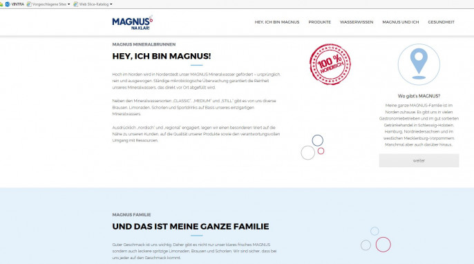Werbung zur Herkunft auf magnus-mineralbrunnen.de, Screenshot vom 12.06.2017 