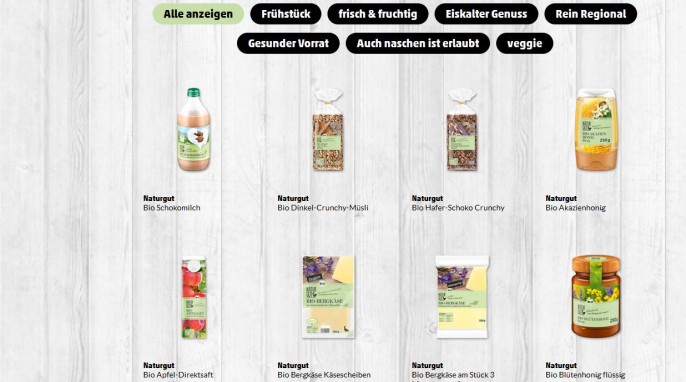 Werbung für Naturgut-Produkte auf penny.de, Screenshot vom 25.08.2016