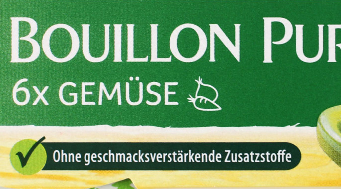 Clean Label, Knorr Bouillon Pur, Beispiel Sorte Gemüse