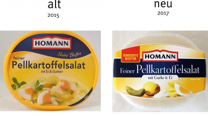 alt: Homann feiner Pellkartoffelsalat mit Ei  & Gurken 2014, neu 2017