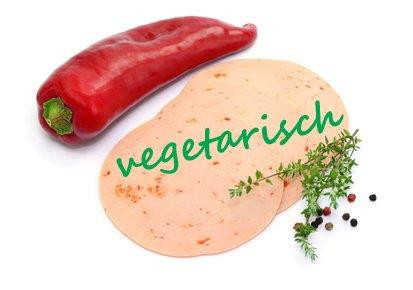 Wurst mit Schriftzug "vegetarisch"