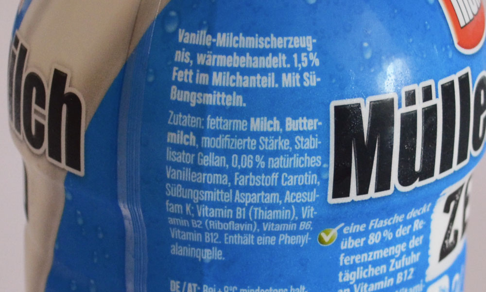 Müllermilch Zero | Lebensmittelklarheit