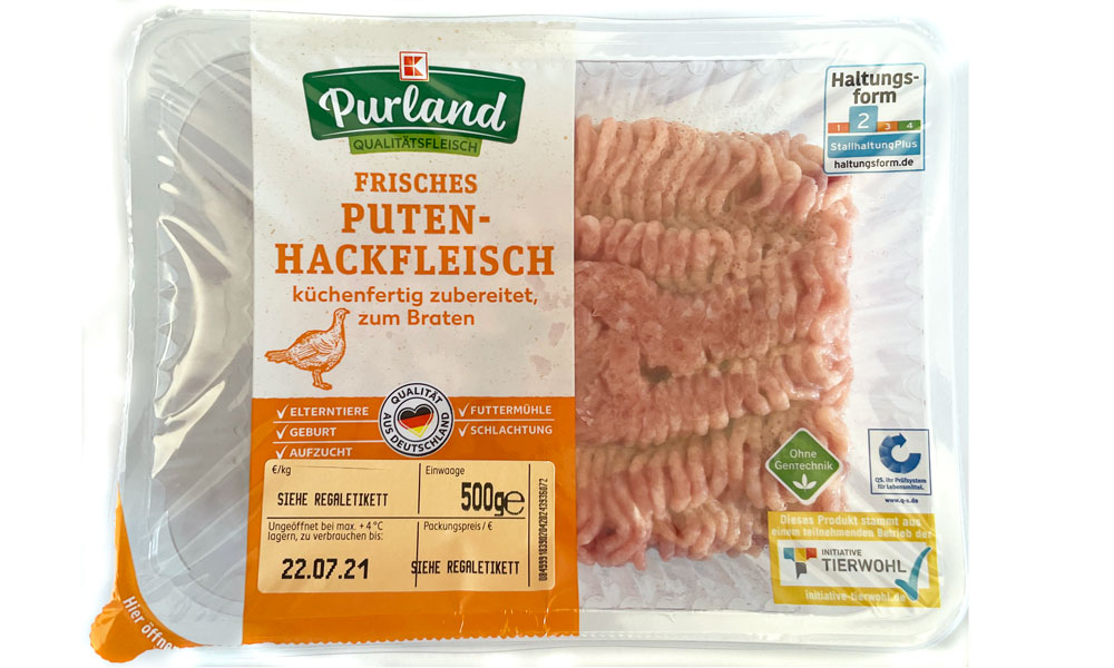 zubereitet | Puten-Hackfleisch, Purland Lebensmittelklarheit küchenfertig Frisches