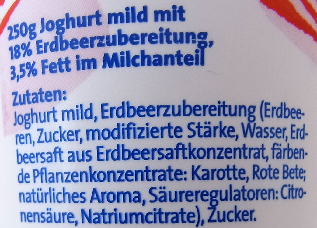 Der Grosse Bauer Erdbeere, pürierte Früchte | Lebensmittelklarheit