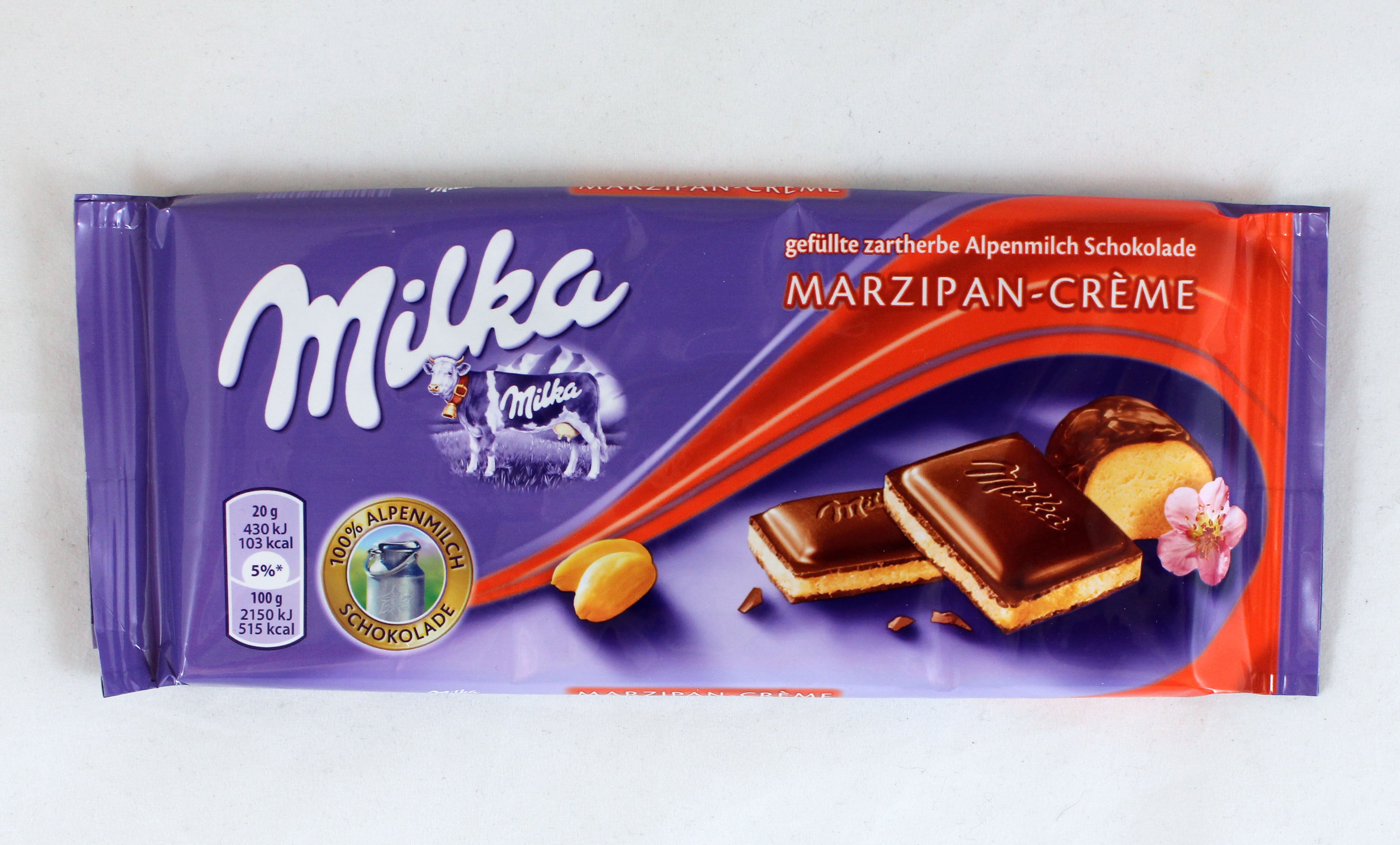 Milka Alpenmilch Schokolade Marzipan-Crème | Lebensmittelklarheit