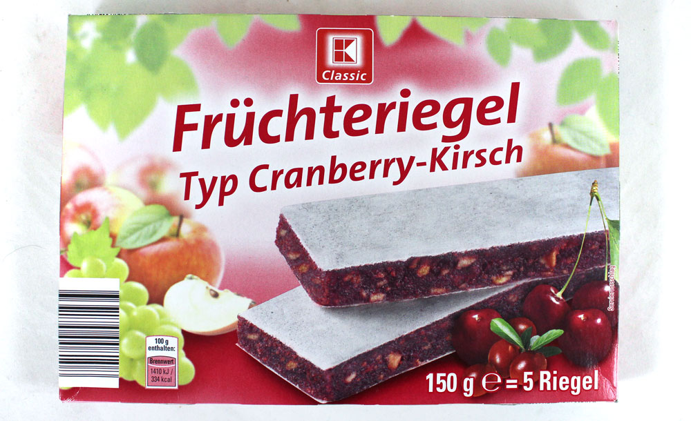 K-Classic Früchteriegel Typ Cranberry-Kirsch | Lebensmittelklarheit