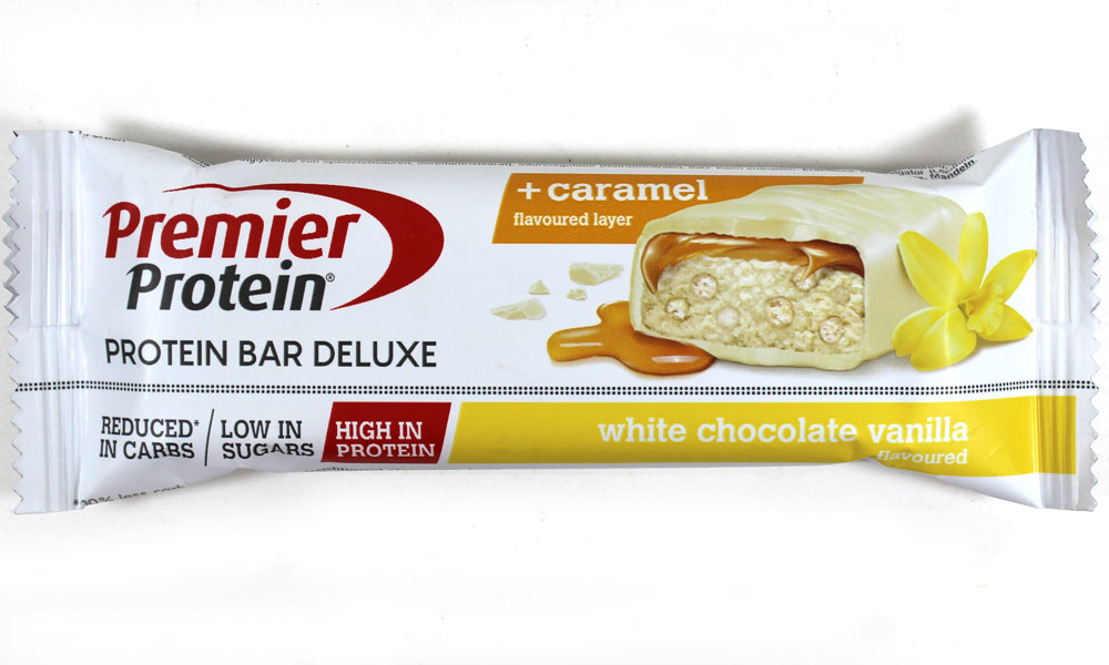 Premier Protein Bar Deluxe white chocolat vanilla Lebensmittelklarheit