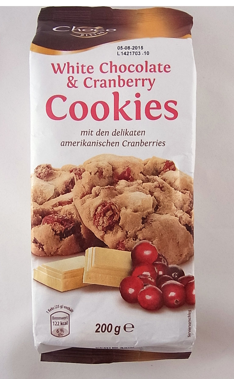 Choco Bistro White Chocolate & Cranberry Cookies Lebensmittelklarheit