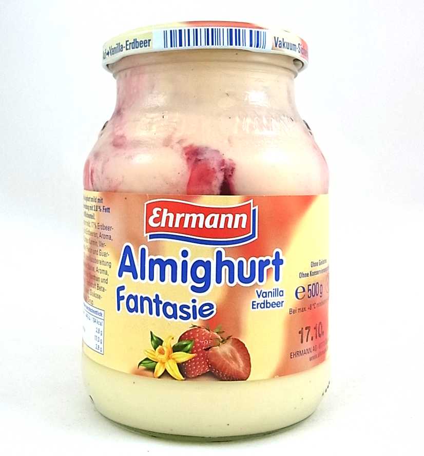 Ehrmann Almighurt Fantasie VanillaErdbeer Lebensmittelklarheit