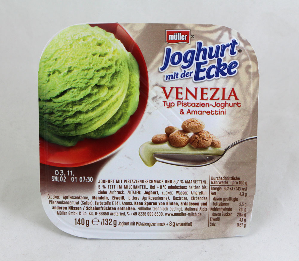 Müller Joghurt mit der Ecke Venezia Typ Pistazien-Joghurt ...