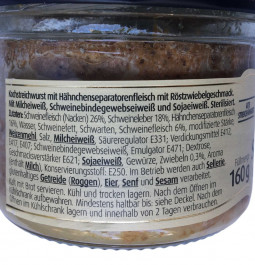 Kochstreichwurst mit Hähnchenseparatorenfleisch