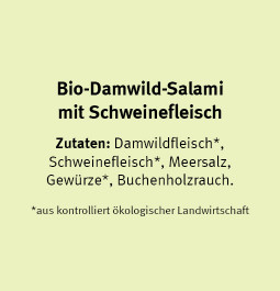 Zutaten Bio-Damwild-Salami