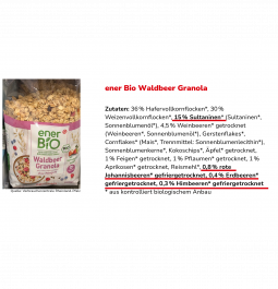 Ener Bio Granola Waldbeeren Müsli Ener Bio Granola Waldbeeren Müsli