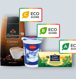verschiedene Produkte mit Eco-Score