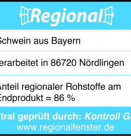 Regionalfenster Beispielkennzeichnung Schwein aus Bayern
