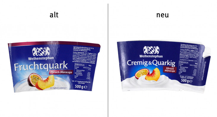 Weihenstephan „Fruchtquark Pfirsich-Maracuja“ bis März 2025 und „Cremig & Quarkig Pfirsich Maracuja“ ab März 2025
