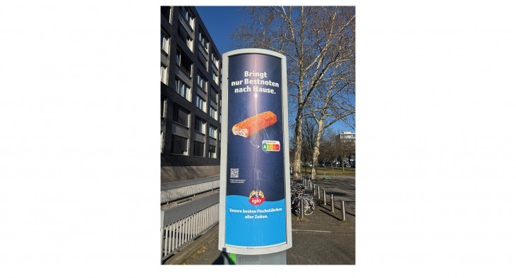 Plakat iglo Fischstäbchen, 24.03.2025, Adickesallee, Frankfurt/Main