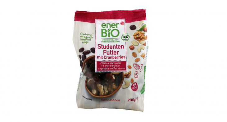 Rossmann EnerBio Studentenfutter mit Cranberries 