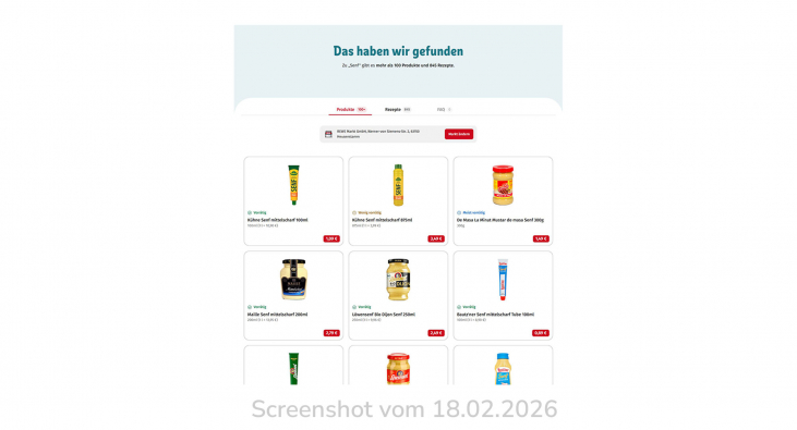Senf Angebote, rewe.de, 18.02.2026 