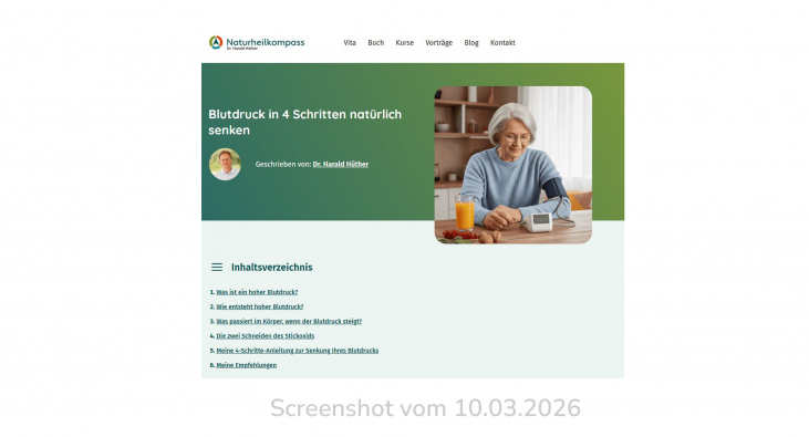 Beitrag Blutdruck, naturheilkompass.de, 10.03.2026 Beitrag Blutdruck, naturheilkompass.de, 10.03.2026