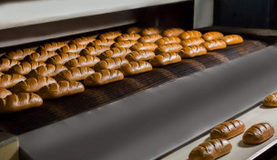 Brötchen  in Großbäckerei