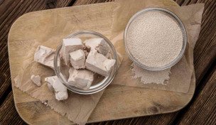 Trockene und frische Hefe