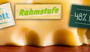 verschiedene Angaben für den Fettgehalt von Käse