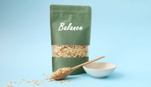 Müslipackung mit der Aufschrift "Balance"