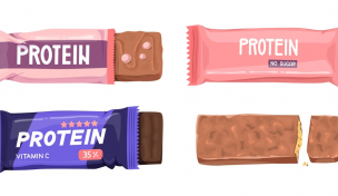 Riegel mit Proteinwerbung Riegel mit Proteinwerbung