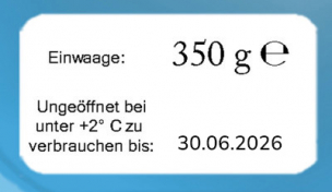 Dummy Etikett mit einem Verbrauchsdatum