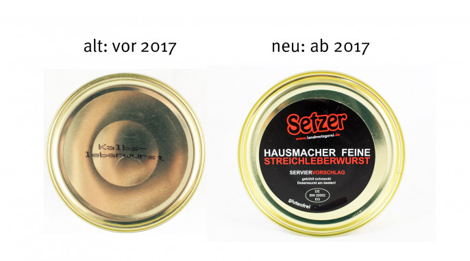 Setzer Feine Kalbsleberwurst Bezeichnung alt/neu