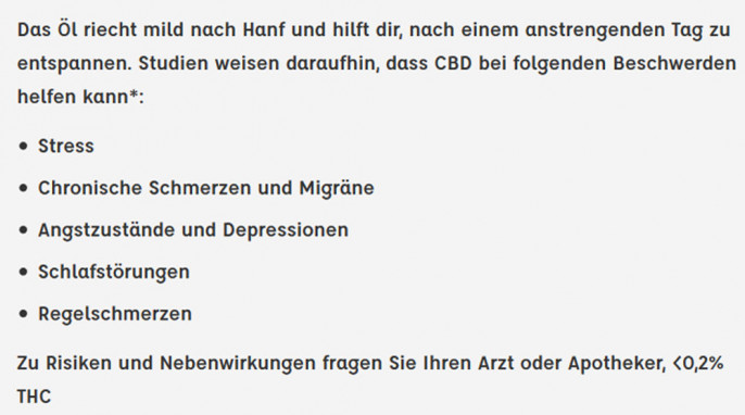 Werbung, Hanfgeflüster Vollspektrum CBD Öl 15 Prozent, hanfgeflüster.de, 16.04.2020