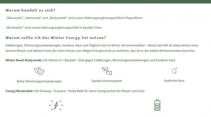 Beschreibung, Skingood garden, Winter Energy Set, skingood.de, 27.01.2021