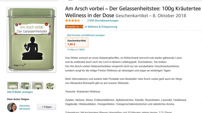 Angebot „Am Arsch vorbei – Der Gelassenheitstee”, amazon.de, 02.06.2021