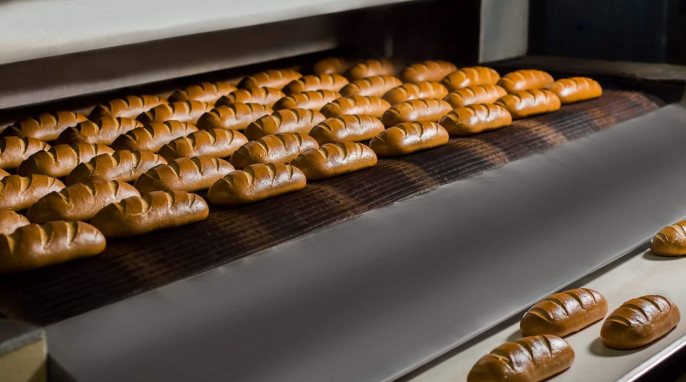 Brötchen  in Großbäckerei