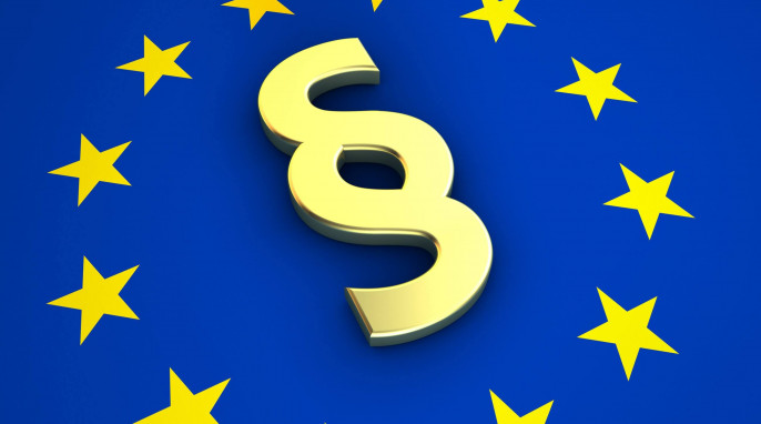 Paragraph auf EU Flagge