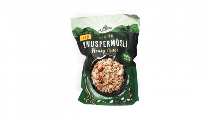 Crownfield Premium Knuspermüsli Honig Nuss