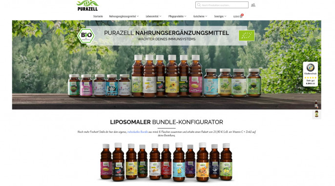 Purazell Nahrungsergänzungsmittel, purazell.de, 17.05.2021