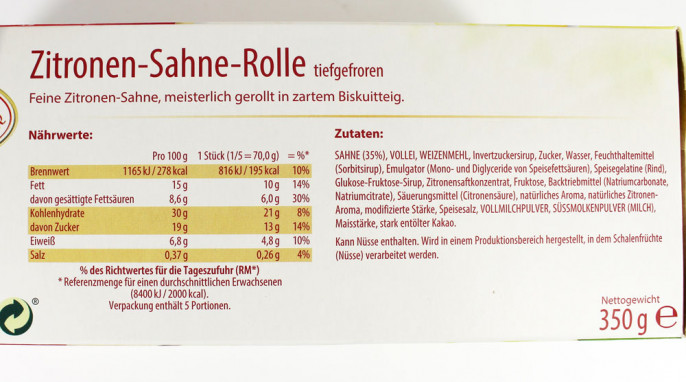 Rückseite, Coppenrath & Wiese Sahne Rolle Zitrone