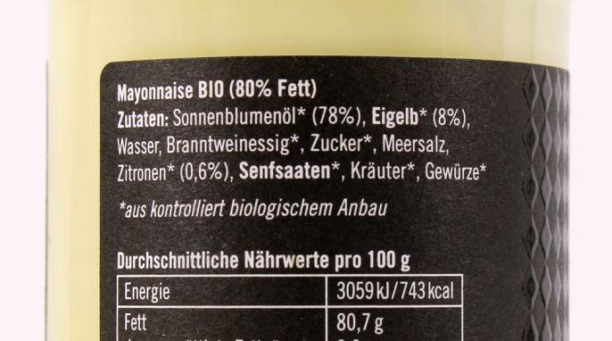Zutaten, Münchner Kind‘l Zitronen Mayonnaise