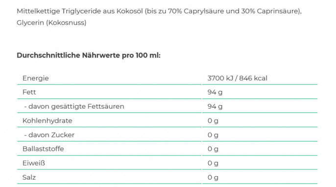Zutaten + Nährwerte, MCT-Öl, simplyketo.de, 14.04.2021