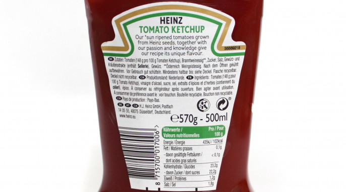 Rückseite, Heinz Tomato Ketchup 