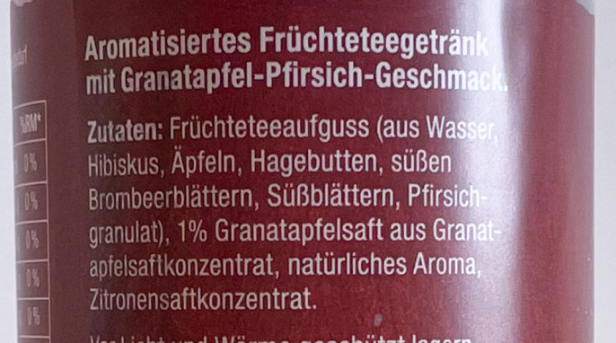 Zutaten, Teekanne fresh Früchte Tee Granatapfel Pfirsich