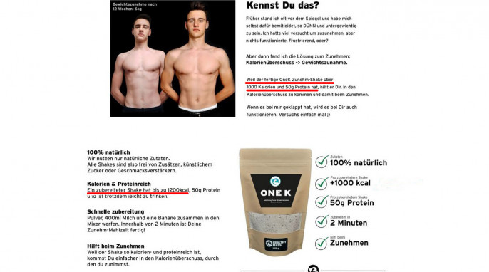 Alt: Werbung Homepage healthymass.de, 27.07.2021