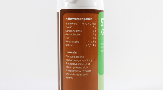 Nährwerte, EcoNature Stevia Kristall