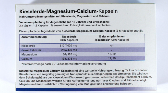 Twardy Kieselerde-Magnesium-Calcium-Kapseln