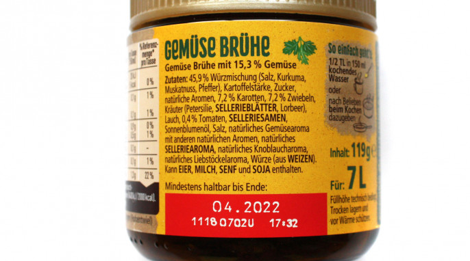 Zutaten, Maggi Gemüsebrühe