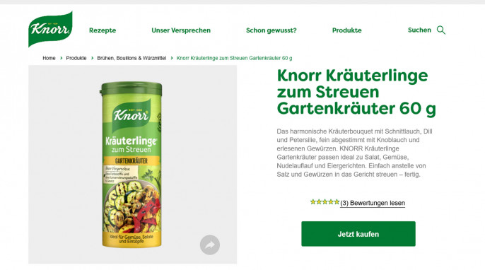 Angebot, Knorr Kräuterlinge auf knorr.com, 22.11.2021 
