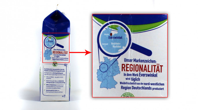 Werbung, Milbona Frische Weide-Vollmilch